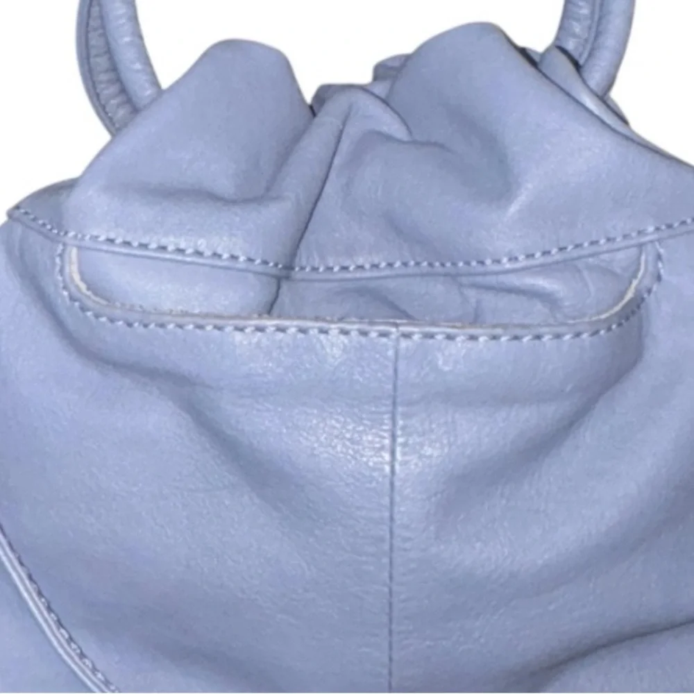 Hobo Darling Provence Blue Leather Convertible Crossbody Satchel Bag - Picture 10 of 15